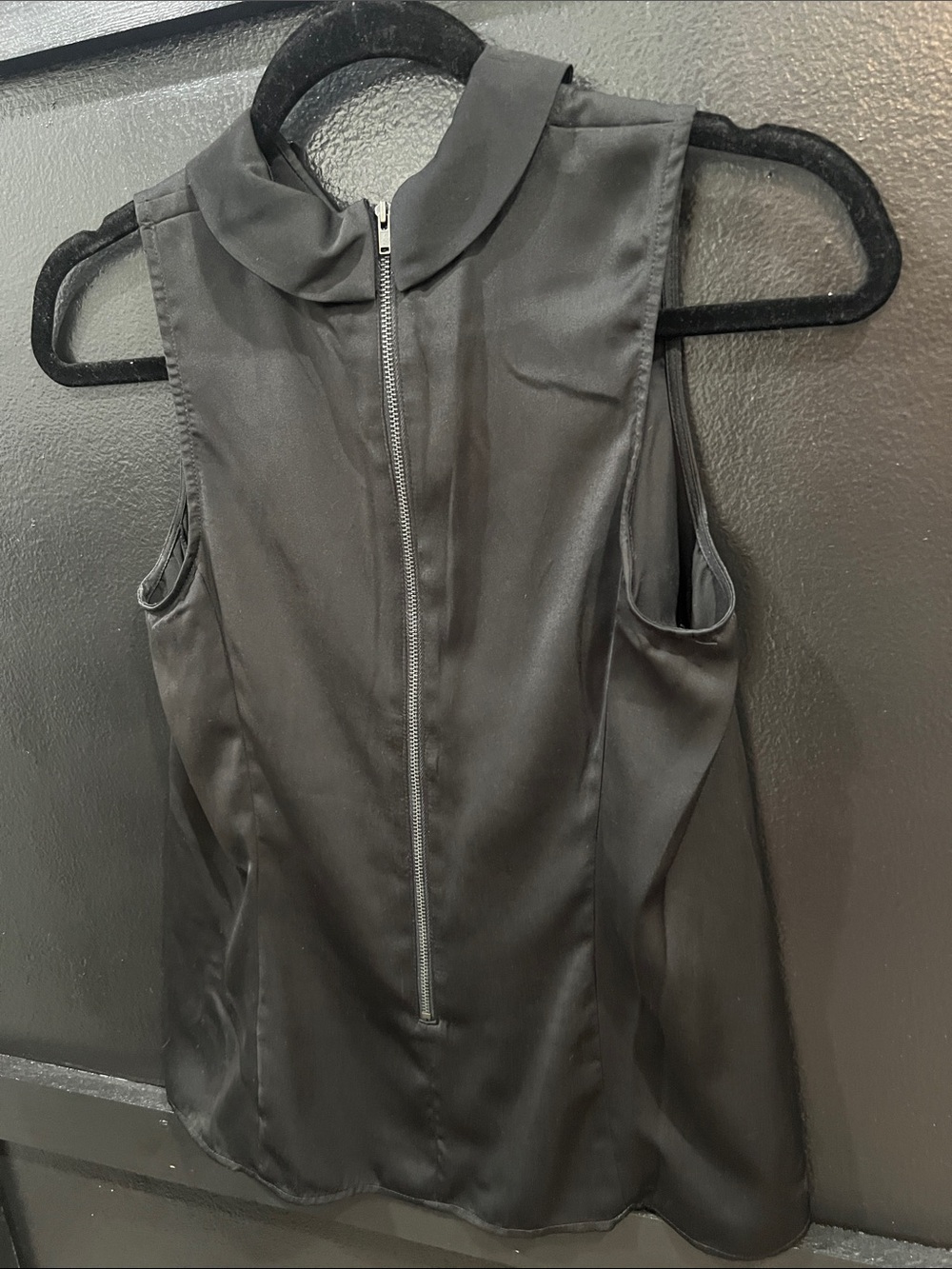 Halogen Black Sleeveless Peter Pan Collar Blouse | Size XS - Picture 9 of 11